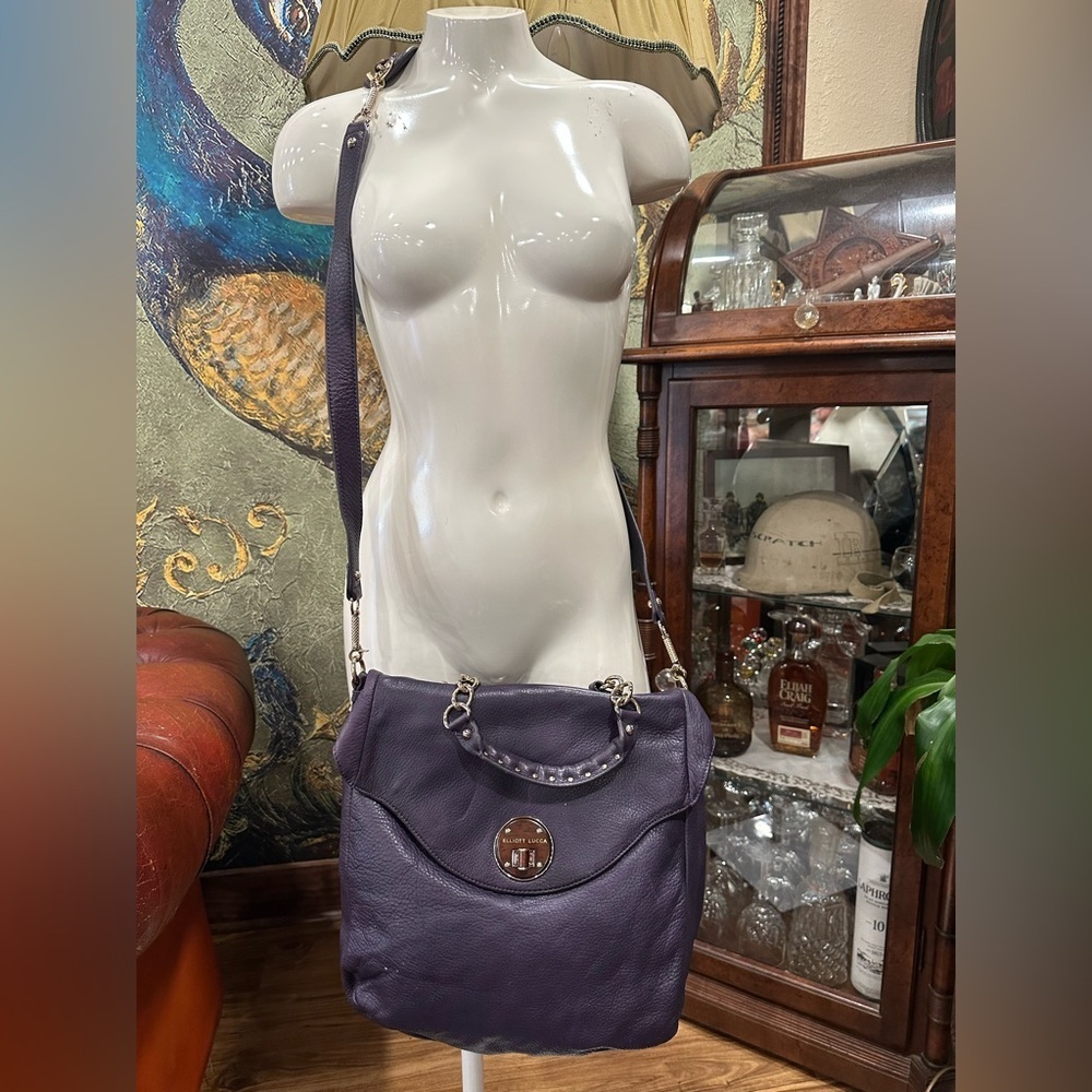 EUC Elliot Lucca Convertible INDIGO/PURPLE  Leather Bag